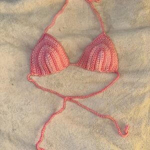 Handmade Pink Crochet Bikini Top